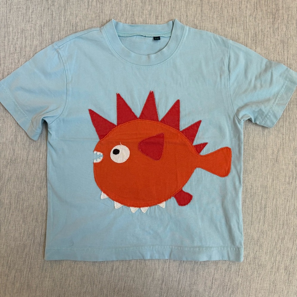 Vintage mini Boden puffer fish appliqué tee 5-6y